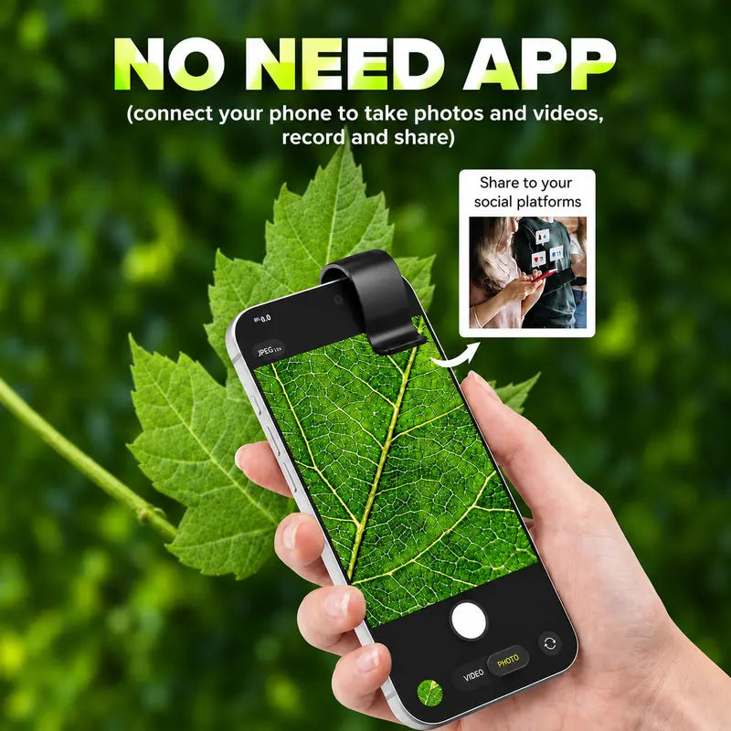 200X Zoom Clip-On Smartphone Microscope Lens, HD Magnification Mobile Phone Camera Accessory for Kids, No App Required, Portable for Plants, Coins, Jewelry
