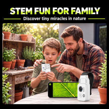 200X Zoom Clip-On Smartphone Microscope Lens, HD Magnification Mobile Phone Camera Accessory for Kids, No App Required, Portable for Plants, Coins, Jewelry