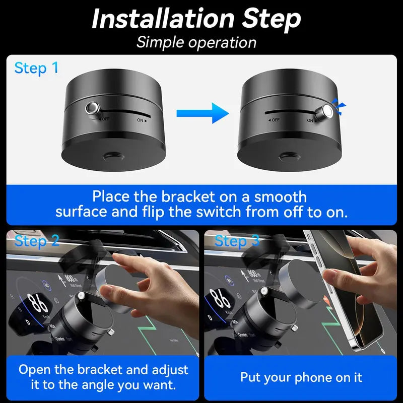 XO Magnetic Vacuum Phone Holder – Foldable, Adjustable & Portable