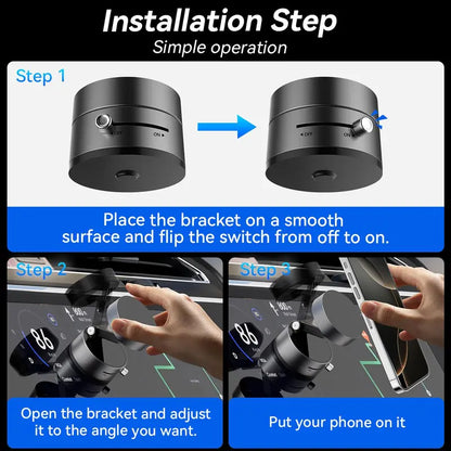 XO Magnetic Vacuum Phone Holder – Foldable, Adjustable & Portable