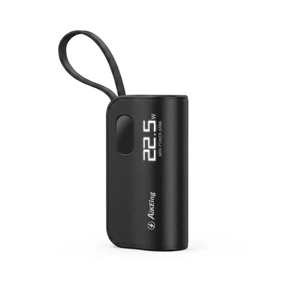 AikEing 5000mAh Mini Power Bank – 22.5W Fast Charging, 4 Built-in Cables & Digital Display